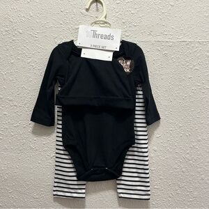 10Threads Boys Halloween "Mom's Boo" 3 Piece Outfit Set with Hat NEW 3/6 Months